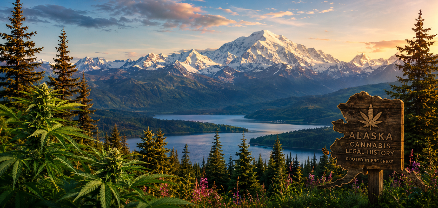 Alaska landscape representing the state's cannabis legal history